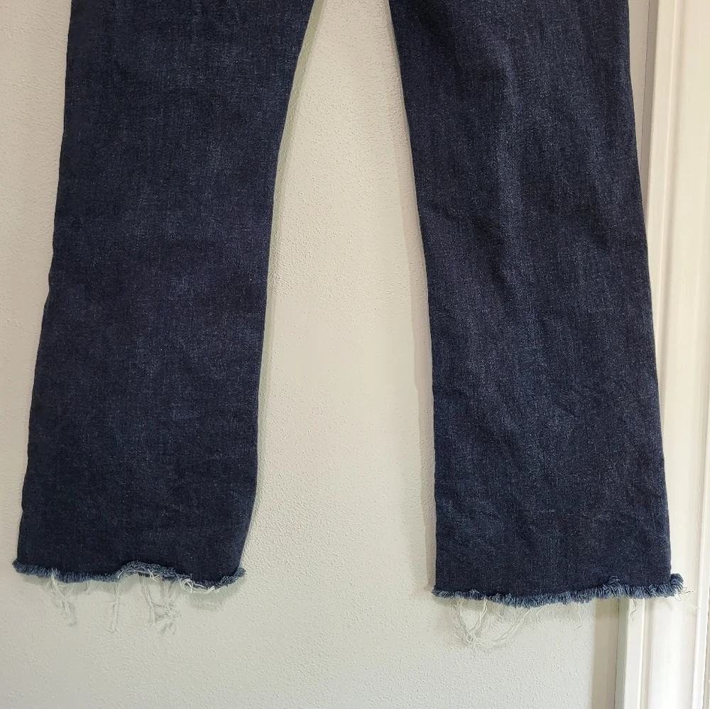 Judy Blue Whiskered Dark Wash Bootcut Jeans Women's Size 13/31 Frayed Hems - Picture 8 of 13